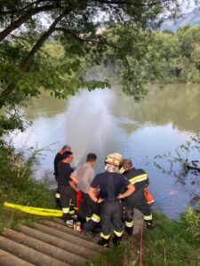 220725 – Übung bei Saugstelle Brücke Köllach